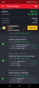 Football prediction winning ticket